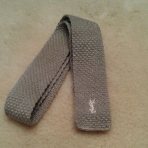 Vintage beige YSL cotton skinny tie